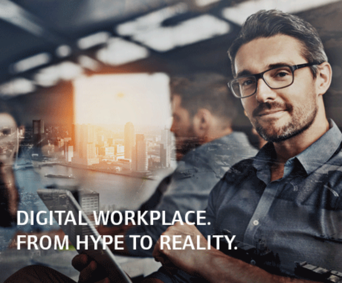 Man in a shirt holding a tablet